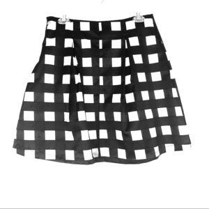 ♧David Bitton windowpane Black/White Skirt Size L